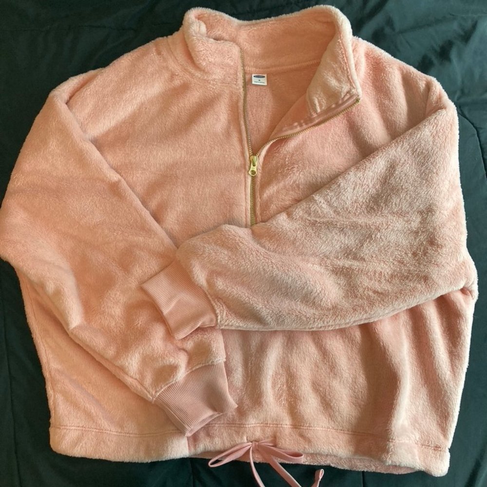 Baby Pink Plush 1/2 Zip Pullover - Size M